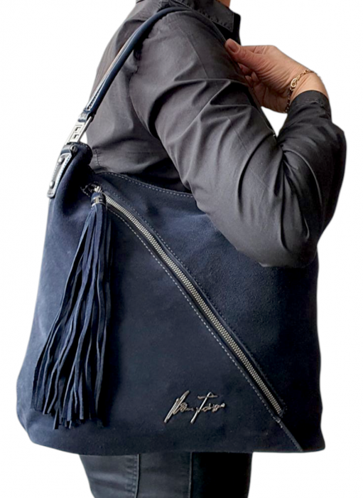 Geanta Dama Piele Naturala Bleumarin Miky G04124 [7]