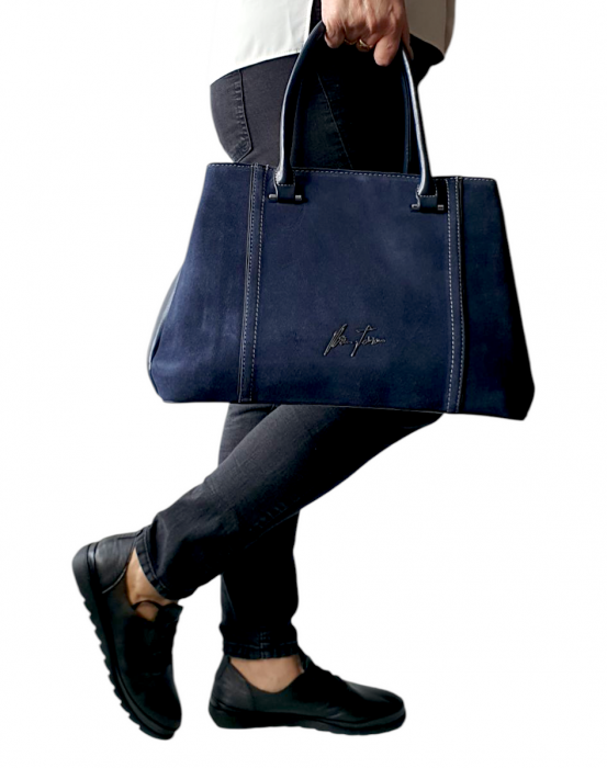 Geanta Dama Piele Naturala Bleumarin Olga G04141 [6]
