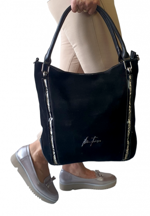 Geanta Dama Piele Naturala Neagra Daciana V. Fabbiano  G03397 [5]