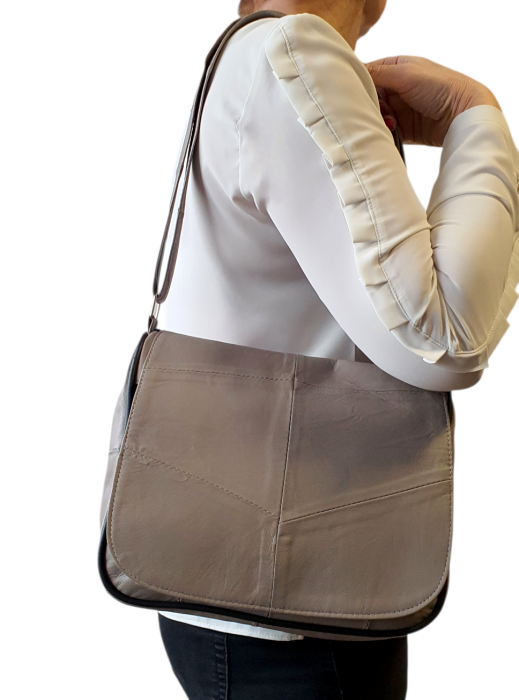 Geanta Dama Piele Naturala Grej Magda G04612 [7]