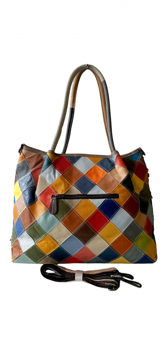 Geanta Dama Piele Naturala Multicolor Ivanna G03550 [4]