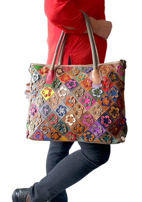 Geanta Dama Piele Naturala Multicolor Ivanna G04573 [5]