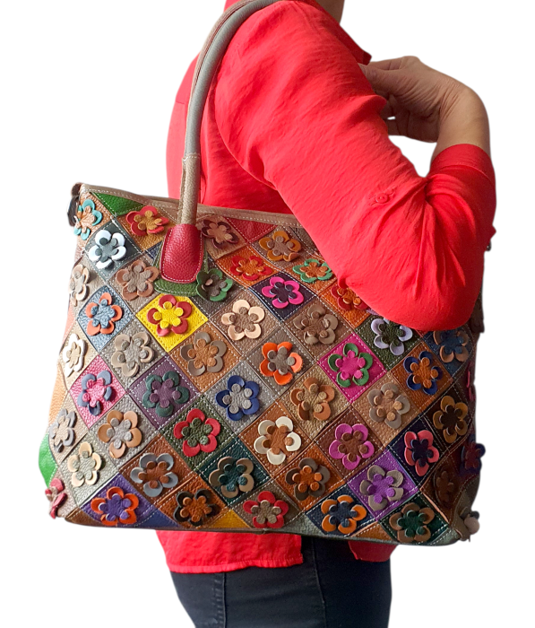 Geanta Dama Piele Naturala Multicolor Ivanna G04573 [6]