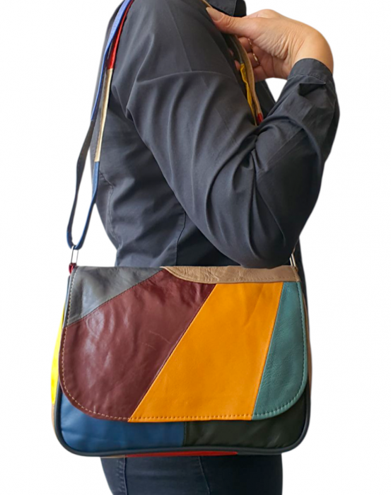Geanta Dama Piele Naturala Multicolora Ada G04367 [6]