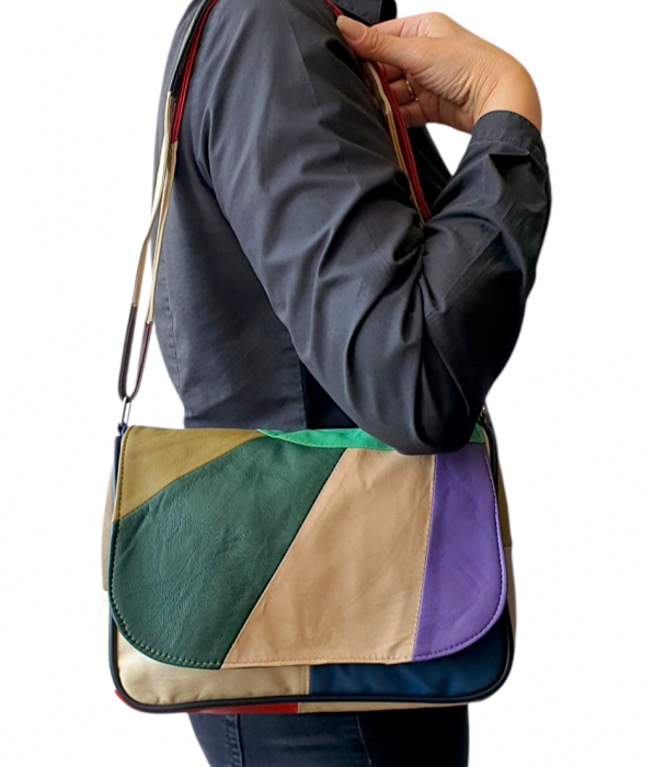 Geanta Dama Piele Naturala Multicolora Ada G04369 [6]