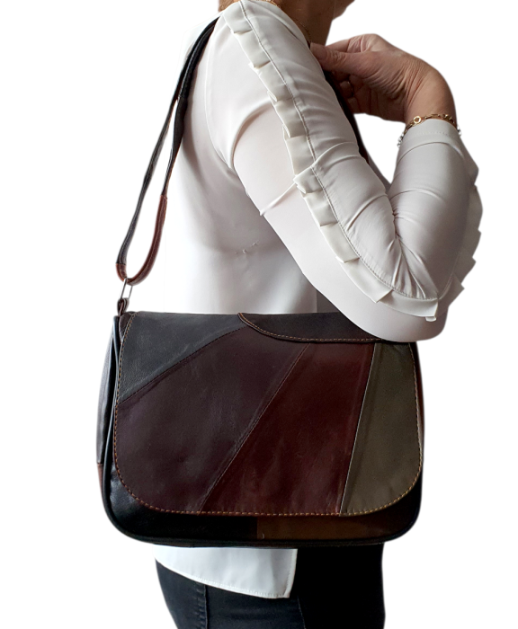 Geanta Dama Piele Naturala Multicolora Caro G04644 [6]