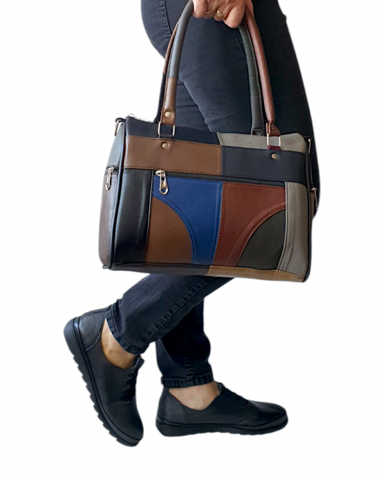 Geanta Dama Piele Naturala Multicolora Dorina G04191 [6]