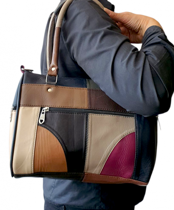 Geanta Dama Piele Naturala Multicolora Dorina G04383 [7]