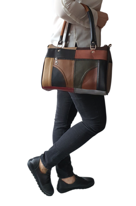 Geanta Dama Piele Naturala Multicolora Dorina G04647 [6]