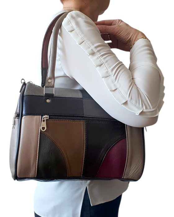 Geanta Dama Piele Naturala Multicolora Dorina G04673 [8]