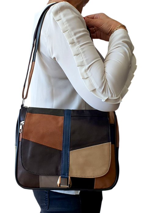 Geanta Dama Piele Naturala Multicolora Emi G04513 [7]