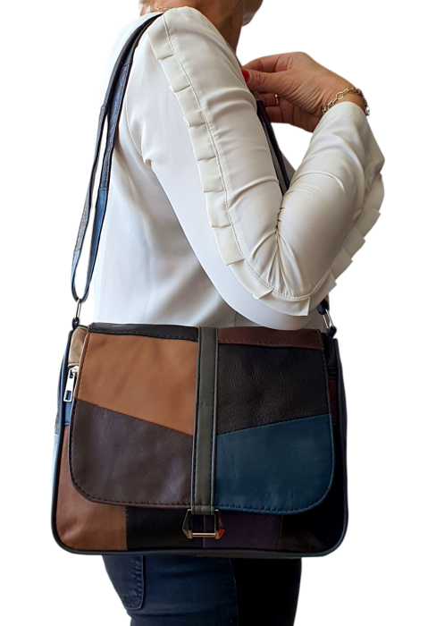 Geanta Dama Piele Naturala Multicolora Emi G04516 [7]