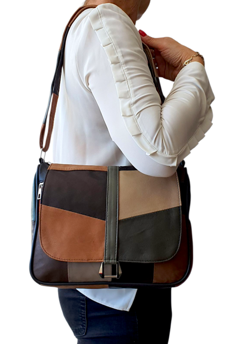 Geanta Dama Piele Naturala Multicolora Emi G04519 [7]