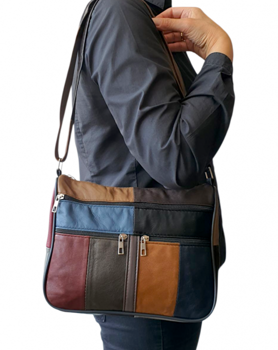 Geanta Dama Piele Naturala Multicolora Ero G04378 [6]