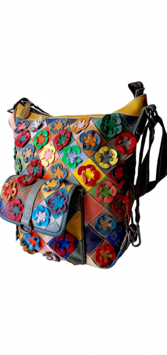 Geanta Dama Piele Naturala Multicolora Georgiana G03147 [3]