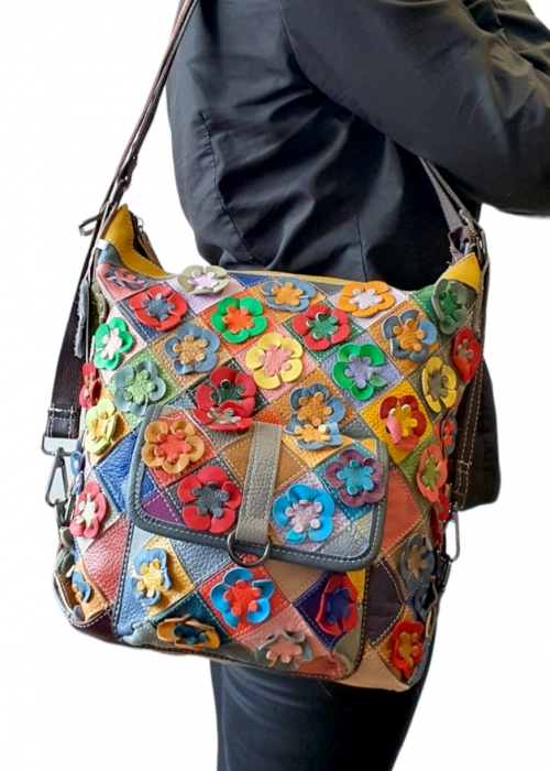 Geanta Dama Piele Naturala Multicolora Georgiana G03147 [6]