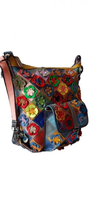 Geanta Dama Piele Naturala Multicolora Georgiana G03147 [2]