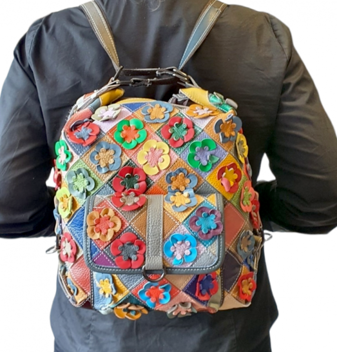 Geanta Dama Piele Naturala Multicolora Georgiana G03147 [7]