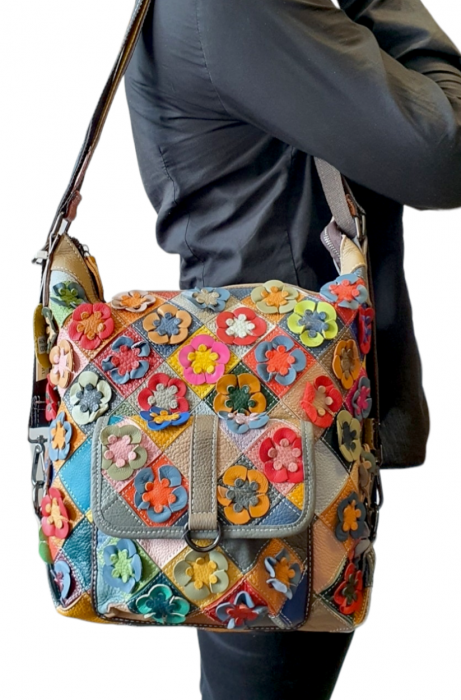 Geanta Dama Piele Naturala Multicolora Georgiana G03148 [6]