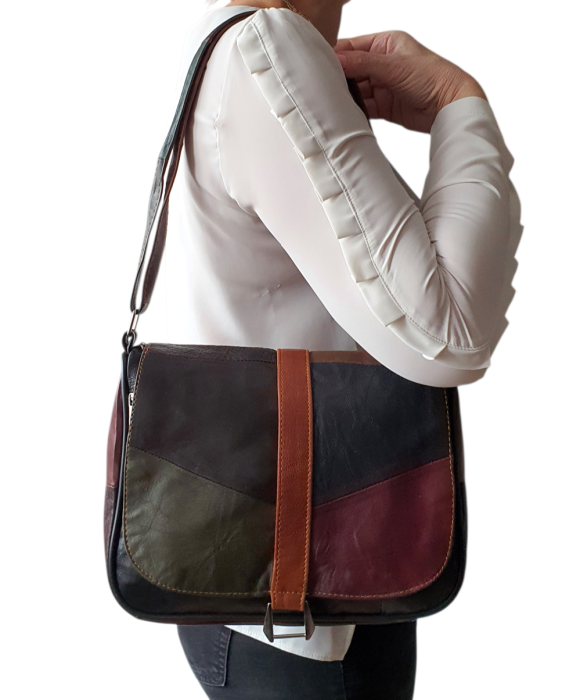 Geanta Dama Piele Naturala Multicolora Emi  G04653 [7]