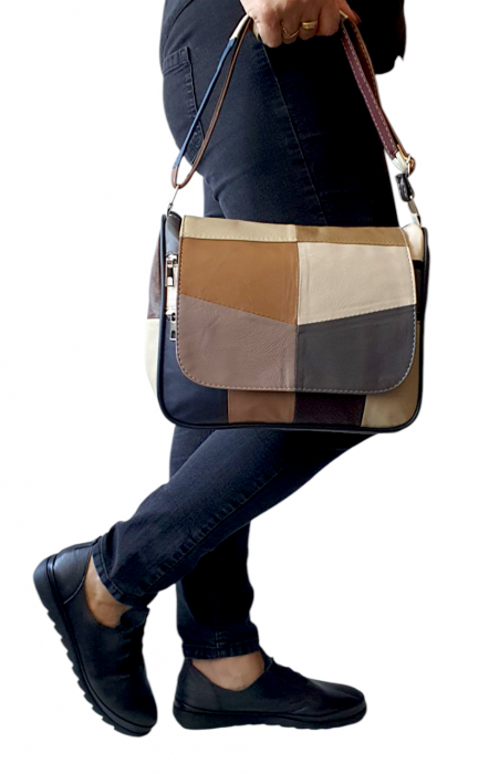Geanta Dama Piele Naturala Multicolora Magda G04318 [7]