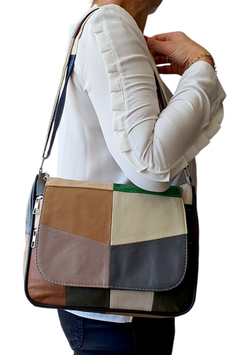 Geanta Dama Piele Naturala Multicolora Magda G04520 [7]