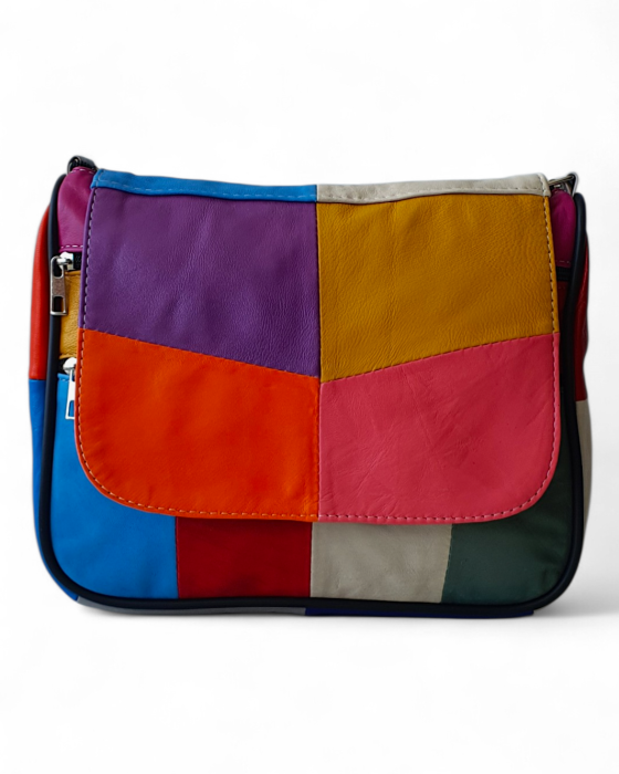 Geanta Dama Piele Naturala Multicolora Magda G04757 [2]