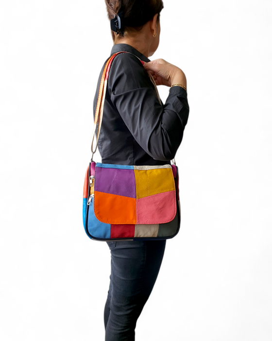 Geanta Dama Piele Naturala Multicolora Magda G04757 [7]