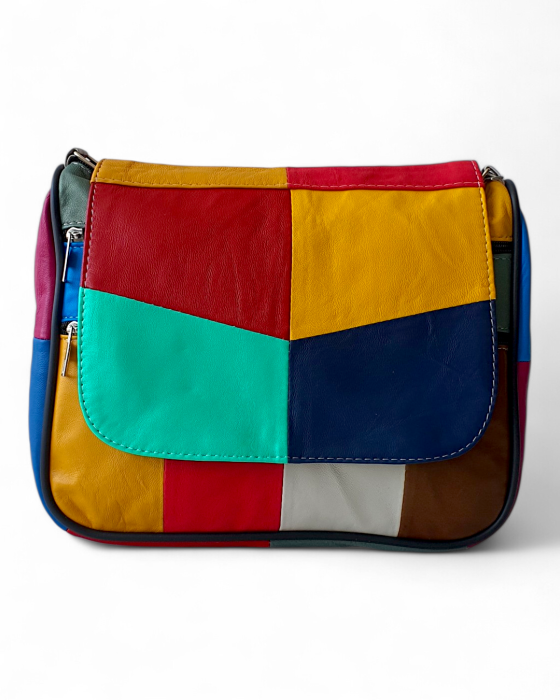Geanta Dama Piele Naturala Multicolora Magda G04759 [2]
