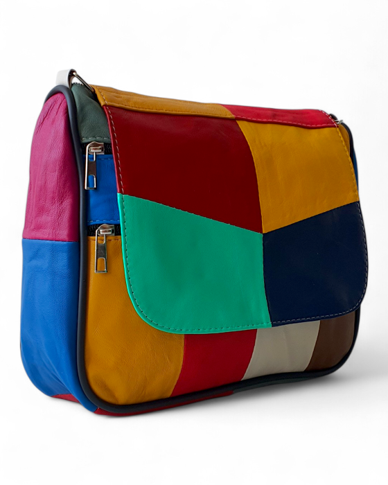 Geanta Dama Piele Naturala Multicolora Magda G04759 [3]
