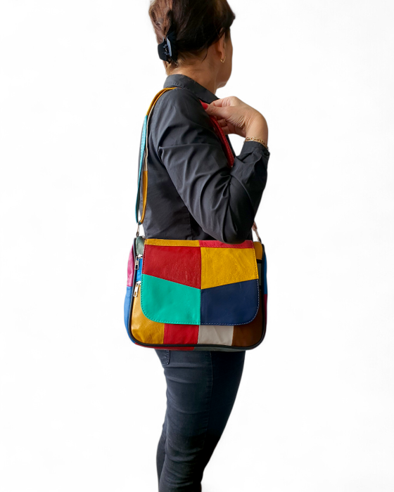 Geanta Dama Piele Naturala Multicolora Magda G04759 [7]