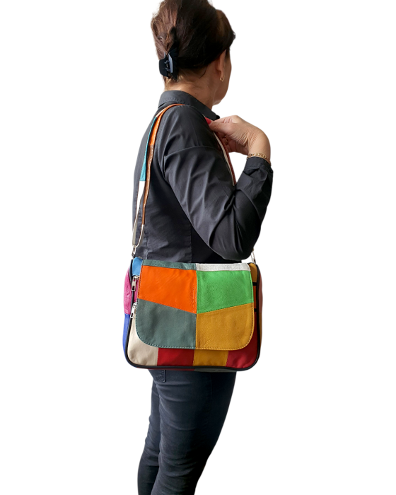 Geanta Dama Piele Naturala Multicolora Magda G04780 [7]