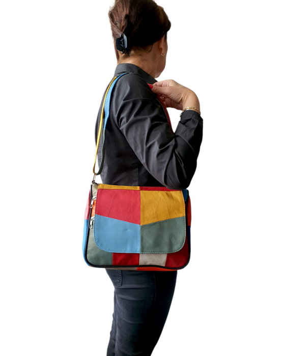 Geanta Dama Piele Naturala Multicolora Magda G04782 [7]