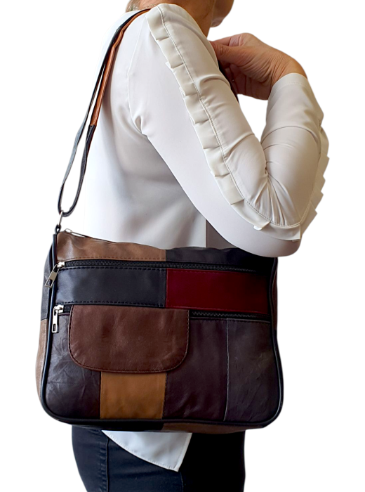 Geanta Dama Piele Naturala Multicolora Ruxandra G04551 [6]