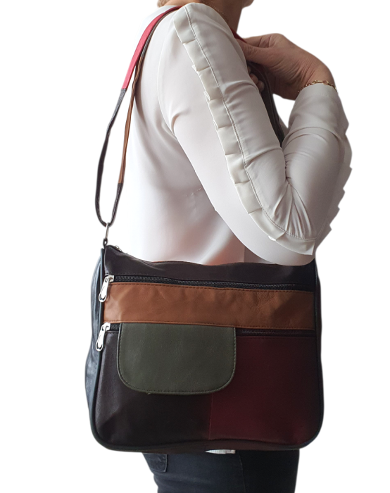 Geanta Dama Piele Naturala Multicolora Ruxandra G04629 [6]