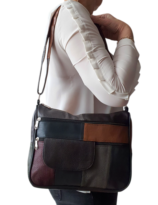 Geanta Dama Piele Naturala Multicolora Ruxandra G04630 [6]