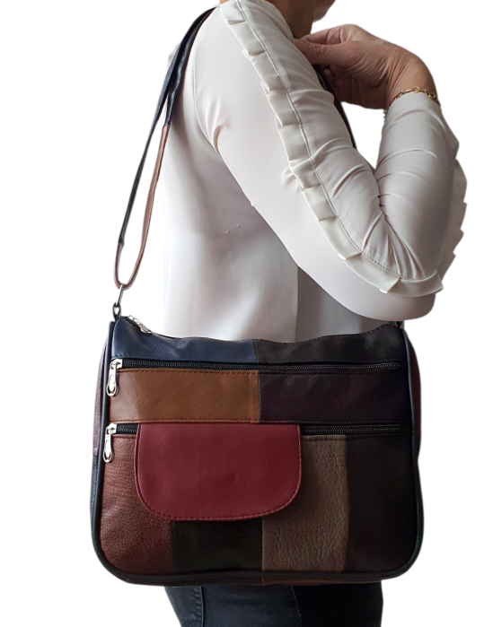 Geanta Dama Piele Naturala Multicolora Ruxandra G04659 [6]