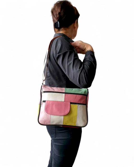 Geanta Dama Piele Naturala Multicolora Ruxandra G04752 [5]