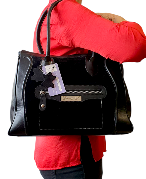 Geanta Dama Piele Naturala Neagra Anelia Corvaris G04563 [9]