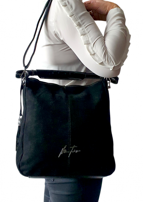 Geanta Dama Piele Naturala Neagra Dorotea G03990 [7]