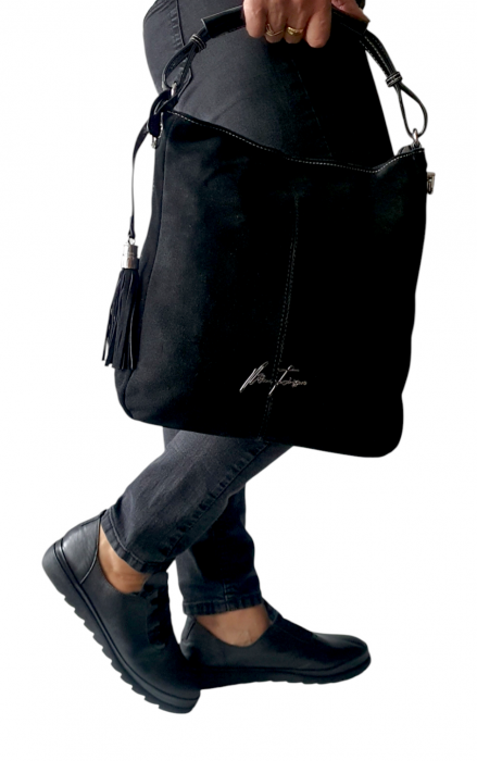 Geanta Dama Piele Naturala Neagra Dorotea G03990 [6]