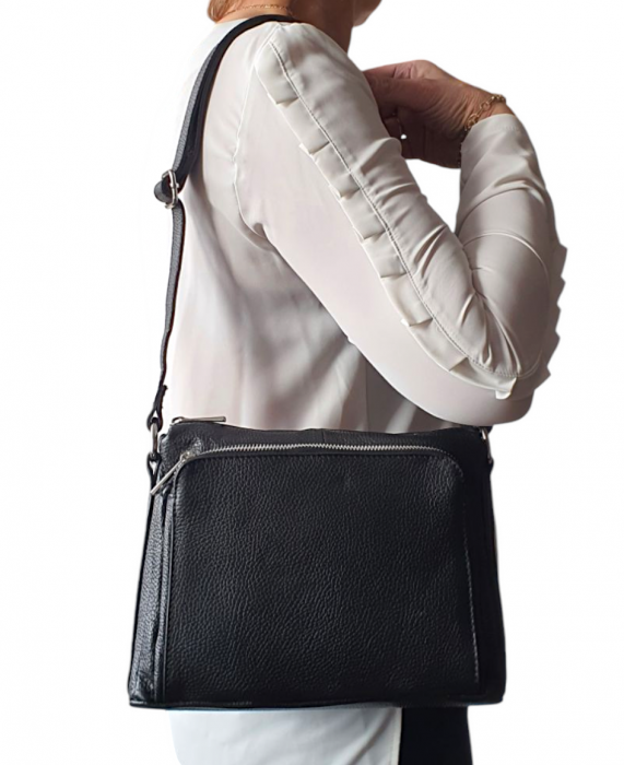 Geanta Dama Piele Naturala Neagra Eca G04145 [8]