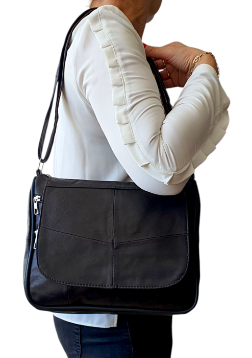 Geanta Dama Piele Naturala Neagra Magda G04523 [7]