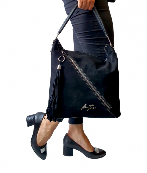 Geanta Dama Piele Naturala Neagra Miky G03256 [5]