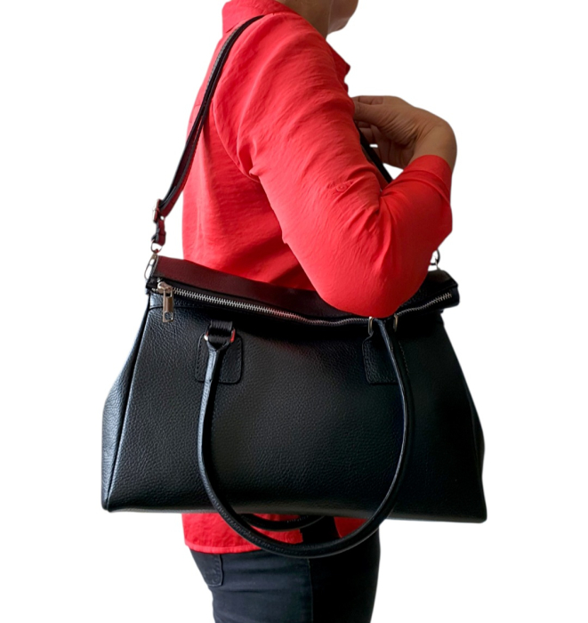 Geanta Dama Piele Naturala Neagra Monica G04138 [6]