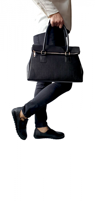 Geanta Dama Piele Naturala Neagra Monica G04138 [6]
