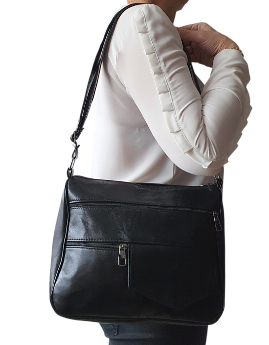 Geanta Dama Piele Naturala Neagra Ruth G04643 [6]