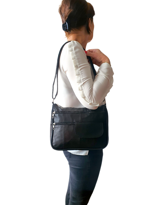 Geanta Dama Piele Naturala Neagra Ruxandra G04046 [5]
