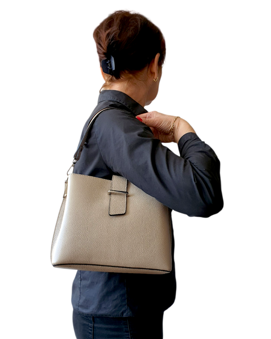 Geanta Dama Piele Naturala Grej Irelia V. Fabbiano G04741 [8]