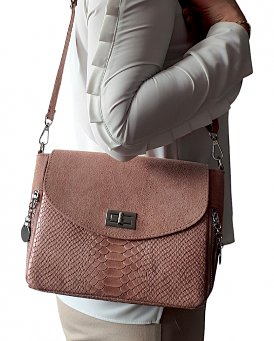 Geanta Dama Piele Naturala Nude Lola G03488 [8]